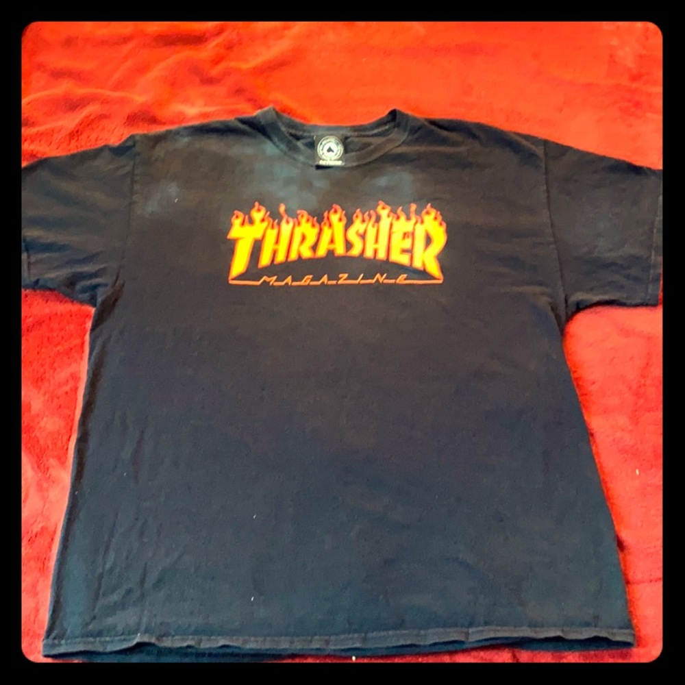 Flame Logo Black Thrasher Magazine T-Shirt